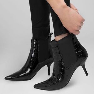 Anine Bing patent croc embossed bootie